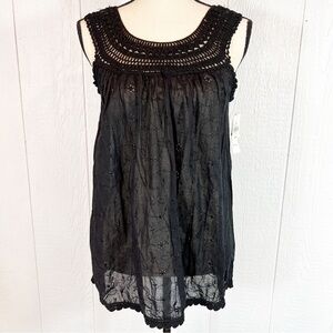 NEW Jasmine Black Lace Top Small
